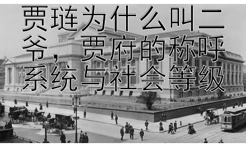 贾琏为什么叫二爷，贾府的称呼系统与社会等级插图