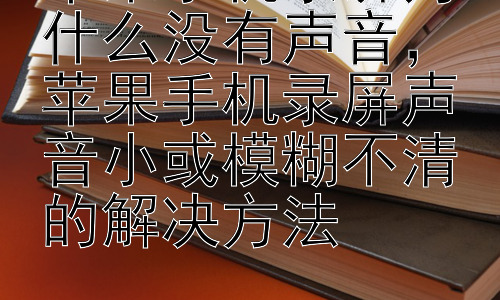 苹果手机录屏为什么没有声音，苹果手机录屏声音小或模糊不清的解决方法插图