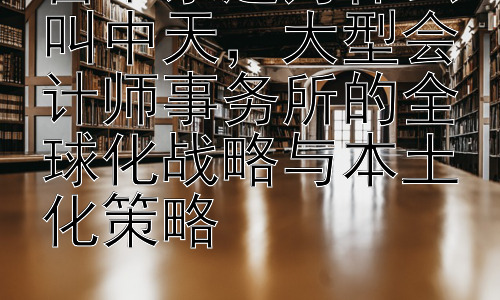 普华永道为什么叫中天，大型会计师事务所的全球化战略与本土化策略插图