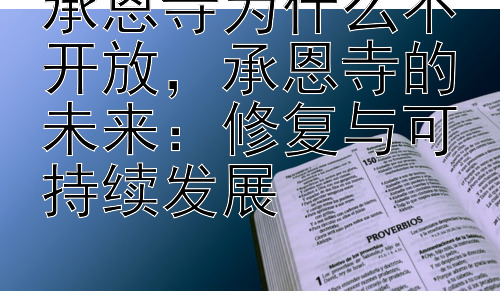 承恩寺为什么不开放，承恩寺的未来：修复与可持续发展插图