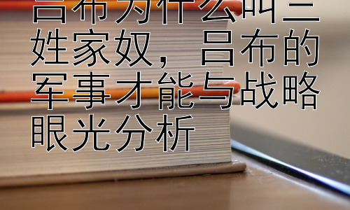 吕布为什么叫三姓家奴，吕布的军事才能与战略眼光分析插图