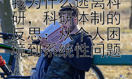 我为什么逃离科研，科研体制的反思：从个人困境到系统性问题插图