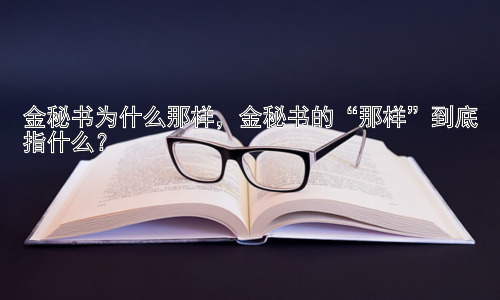 金秘书为什么那样，金秘书的“那样”到底指什么？插图