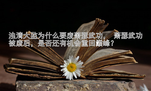 浊清大监为什么要废萧瑟武功， 萧瑟武功被废后，是否还有机会重回巅峰？插图