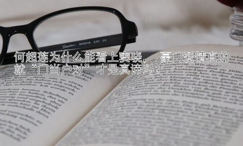 何超莲为什么能看上窦骁， 豪门爱情真的就“门当户对”才是真谛吗？插图