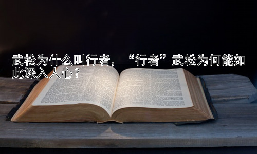 武松为什么叫行者，“行者”武松为何能如此深入人心？插图