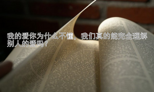 我的爱你为什么不懂，我们真的能完全理解别人的爱吗？插图