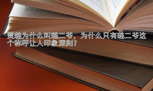 贾琏为什么叫琏二爷，为什么只有琏二爷这个称呼让人印象深刻？插图