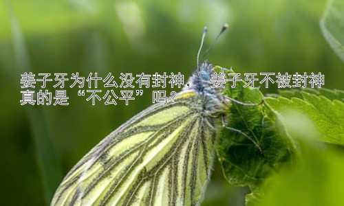 姜子牙为什么没有封神， 姜子牙不被封神真的是“不公平”吗？插图