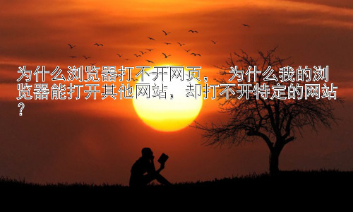 为什么浏览器打不开网页， 为什么我的浏览器能打开其他网站，却打不开特定的网站？插图